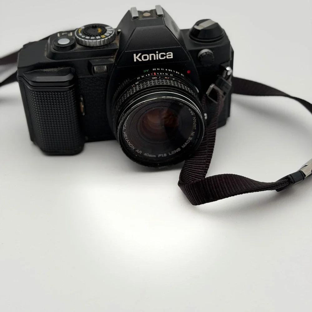 Konica FS-1 35mm SLR Film Camera with Hexanon AR 40mm f1.8 Lens & Hoya Filter